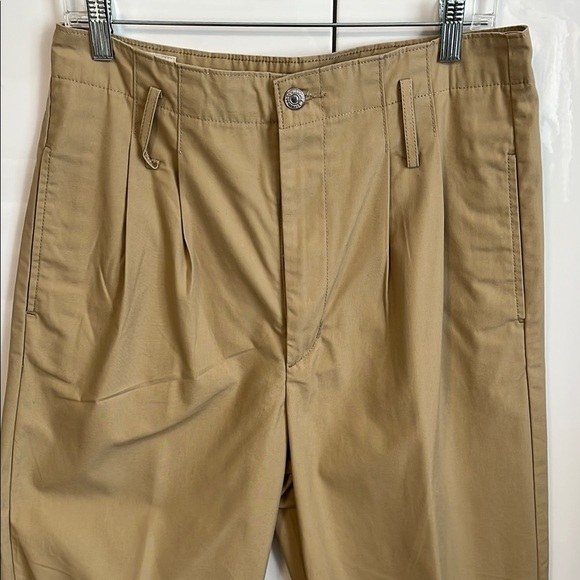 LEVI’S PREMIUM Khaki High Waist Cotton Pants Chinos Tapered Pleated, Size 30 - Picture 5 of 14